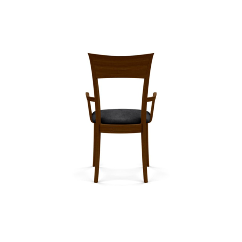 Ingrid Upholstered Arm Chair, Natural Walnut, Microseude Onyx