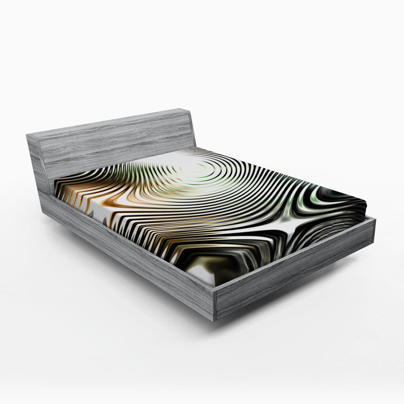 Microfiber Abstract Fitted Sheet, Queen Fitted Sheet