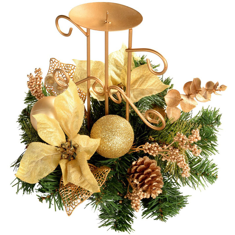 Poinsettia Candelabrum Arrangement