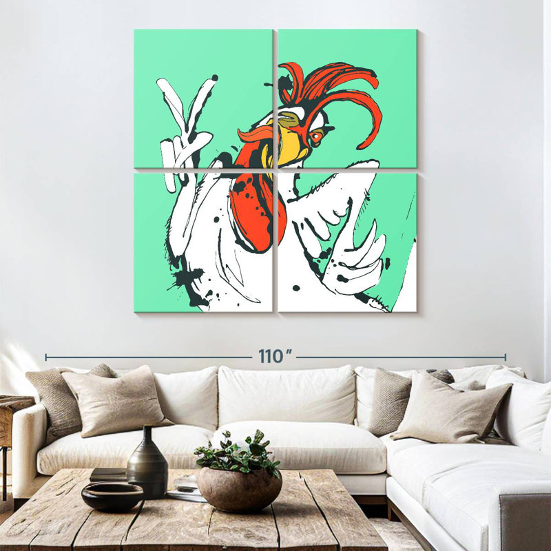 Poulet amusant Brampt, H 74 po x l 74 po