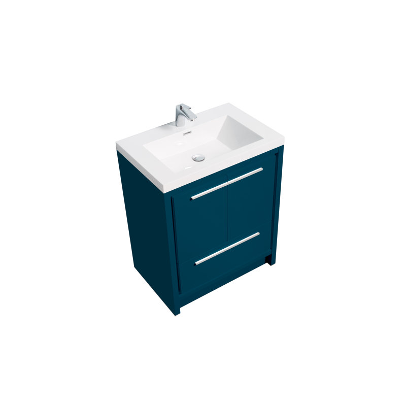 Meuble-lavabo simple 23,6 po avec plateau en acrylique Kuriakos