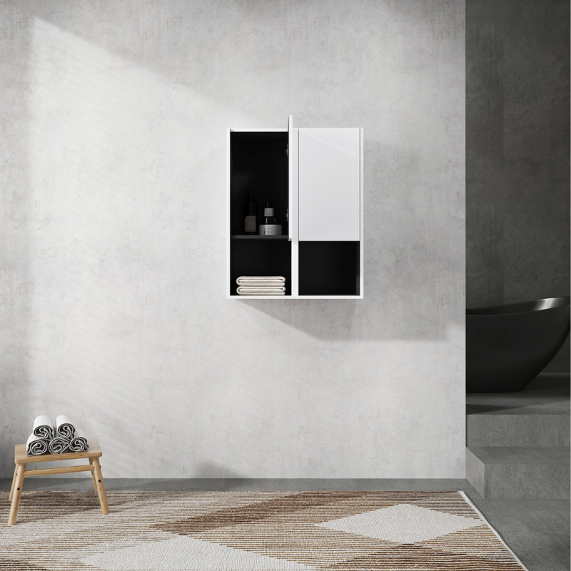 Armoire murale de salle de bain 12 po, murale, 2 portes avec fermeture en douceur, blanc Classy Look