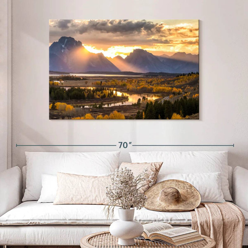 Vue panoramique d'Alvord Grand Teton, H 32 po x l 48 po