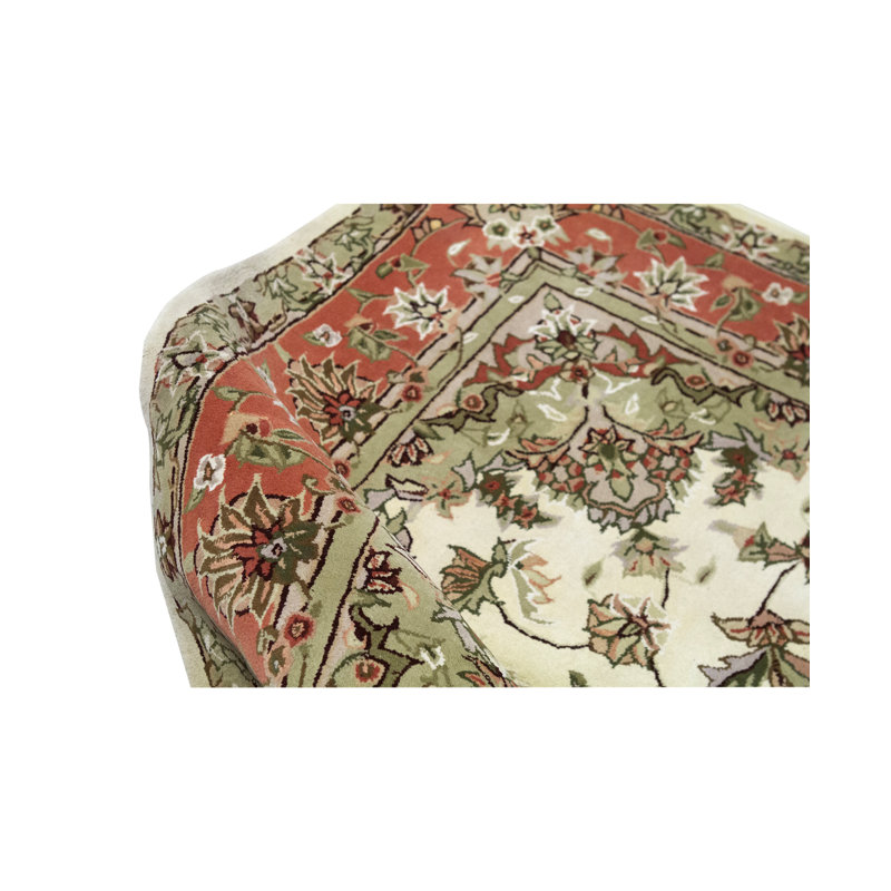 Tapis ivoire et rouge noué à la main de haute qualité