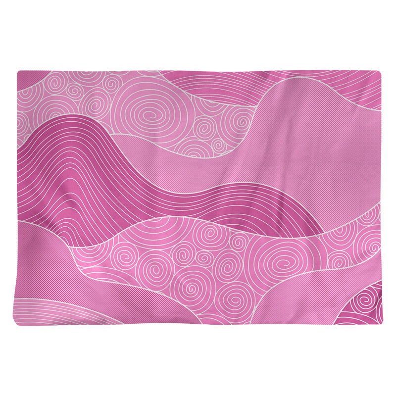 Napperon en coton 18 "classique Waves dessiné à la main, Rose