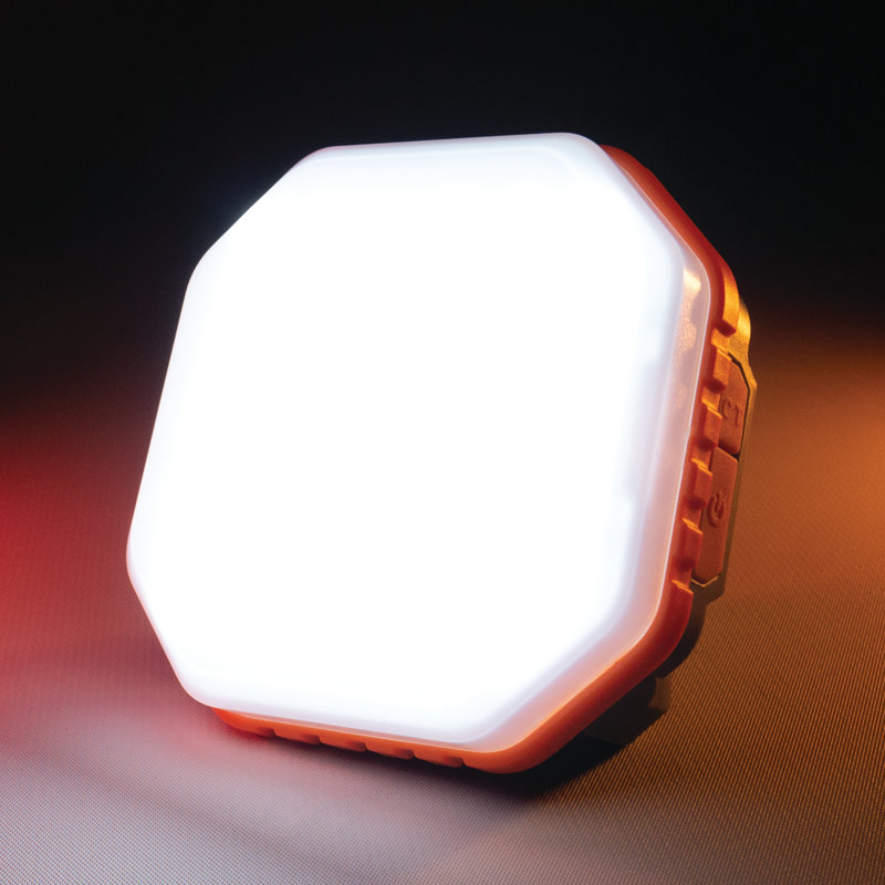 Compact Gray and Orange Solar Powered LED Camping Lantern