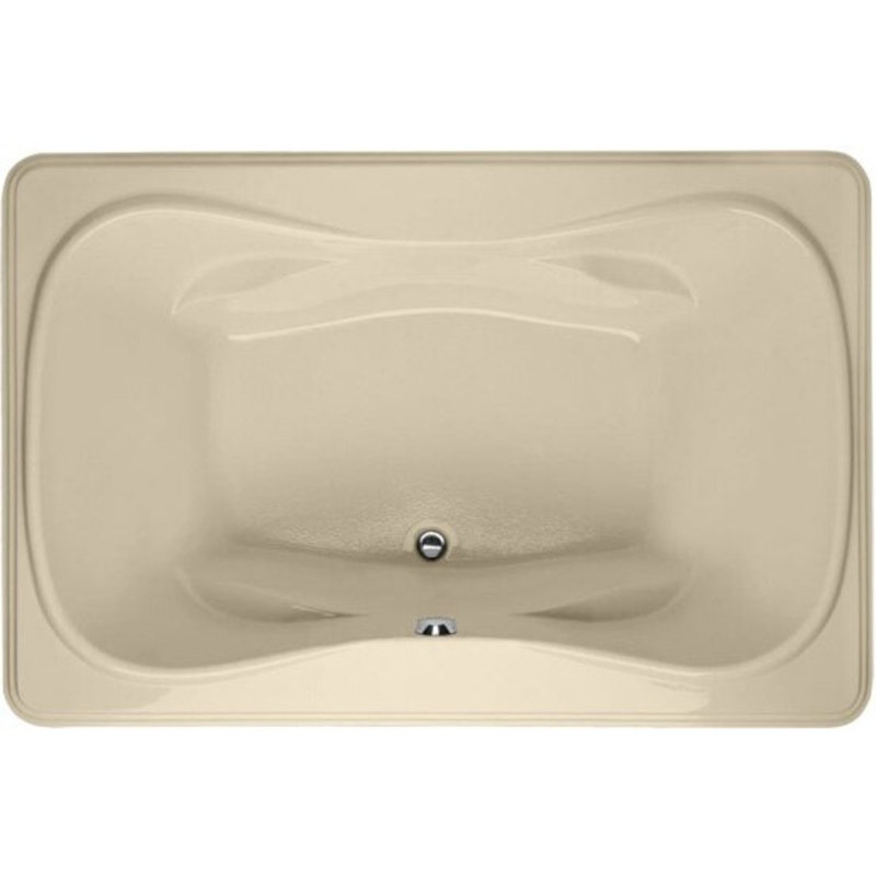 Jennifer 72'' x 48'' Soaking Acrylic Bathtub, Bone, Polished Brass