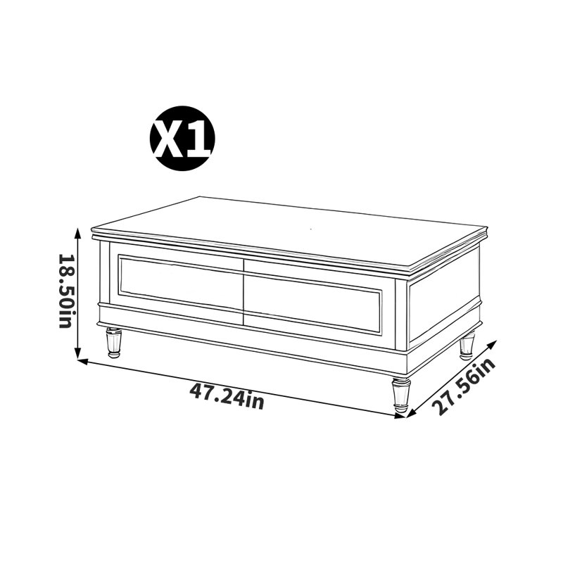 American style countryside storage coffee table