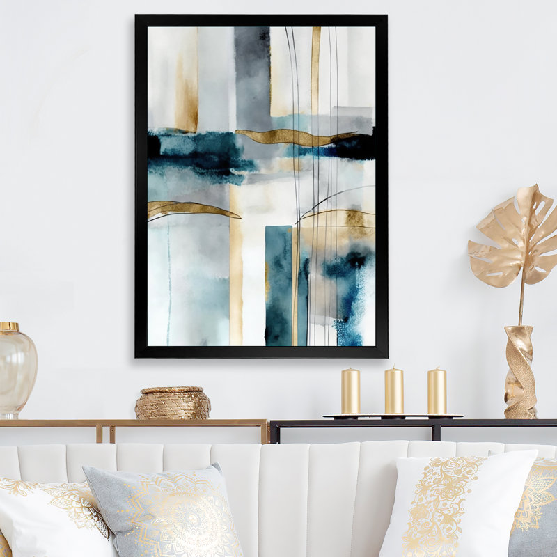 «Abstract Transitional Modern Shapes IV», reproduction sur toile, Toile avec cadre photo noir, L 24 po x H 32 po