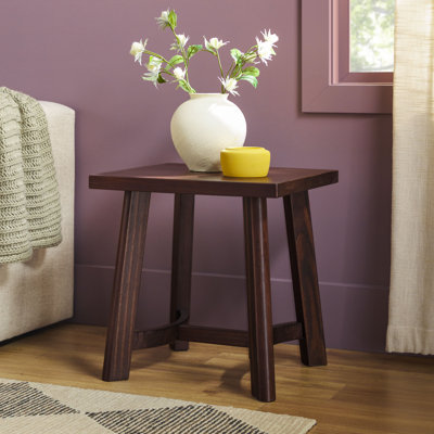  Modern Farmhouse Rustic Solid Wood Square Side Table 