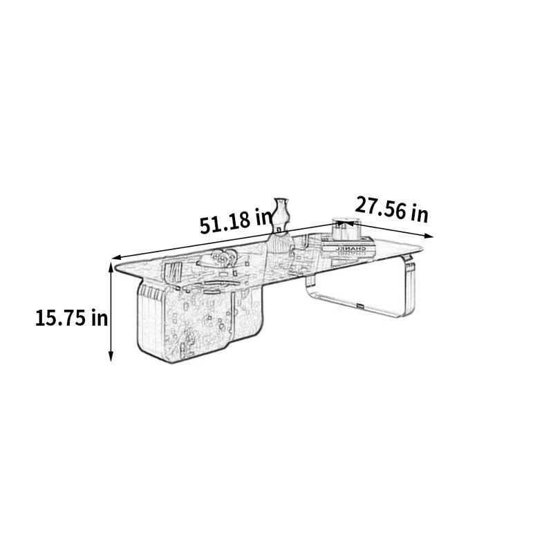 Table basse de luxe moderne en pierre micro-cristalline, H 15,75 po x L 51,18 po x l 27,56 po