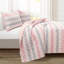 Ensemble de courtepointe réversible en microfibre rose / blanche Sara Lily-1085079526