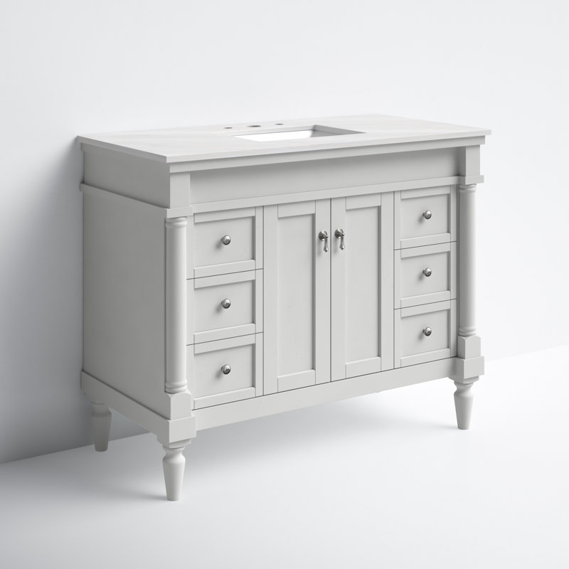 Ensemble de meuble-lavabo simple 42 po Lexington, Blanc antique, Blanc Ivoire