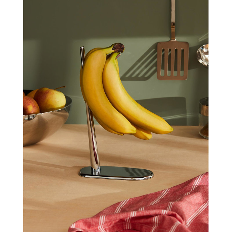 Chrome-Plated Zamak Banana Holder with Rubber Base