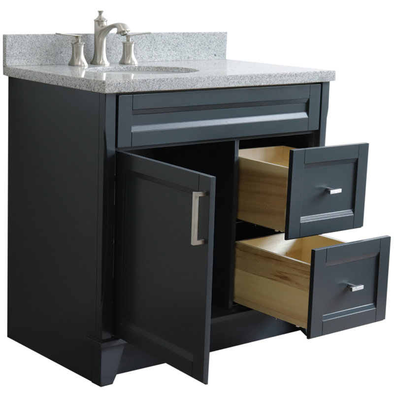 Ensemble de meuble-lavabo simple 37 po Noi, Gris, Gris foncé