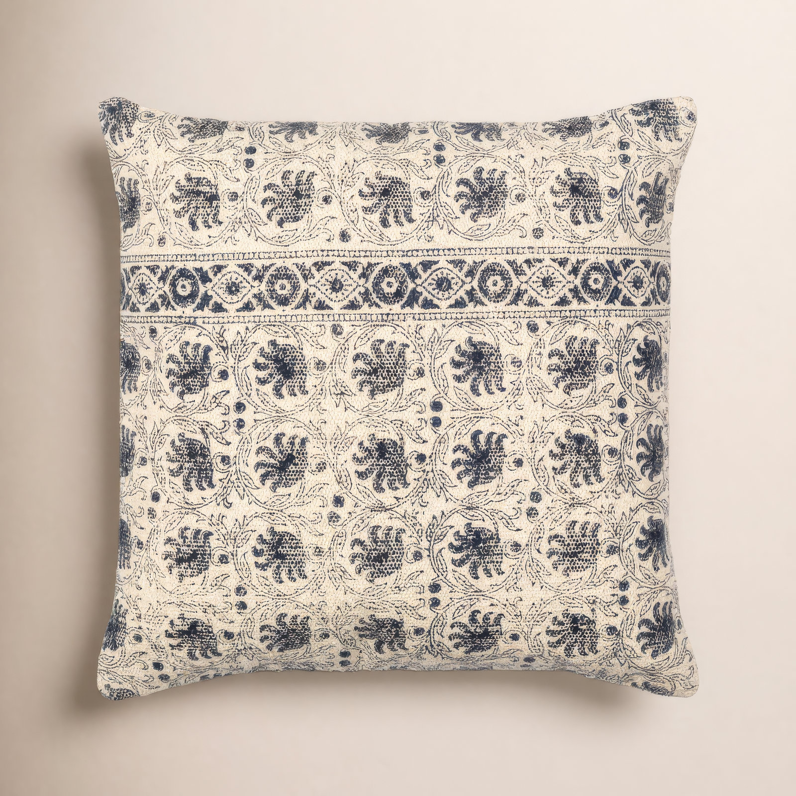 Sabra Floral Cotton Pillow Cover, 18" x 18"