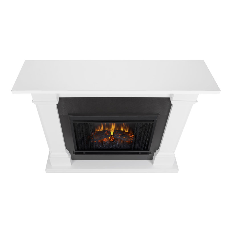 Callaway 63" White Free-Standing Electric Fireplace with Mantel