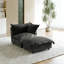 Fauteuil d'appoint moelleux en chenille gris foncé avec coussins de nuage surdimensionnés et repose-pieds mobile-678557944