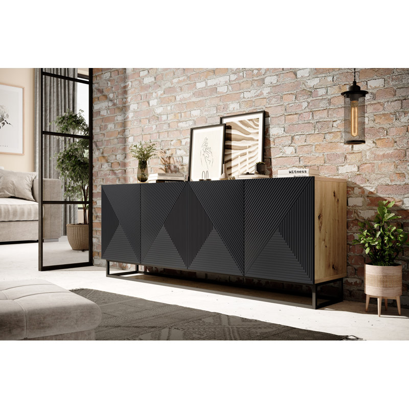 Mehrunisha 200cm Sideboard, Artisan/Black