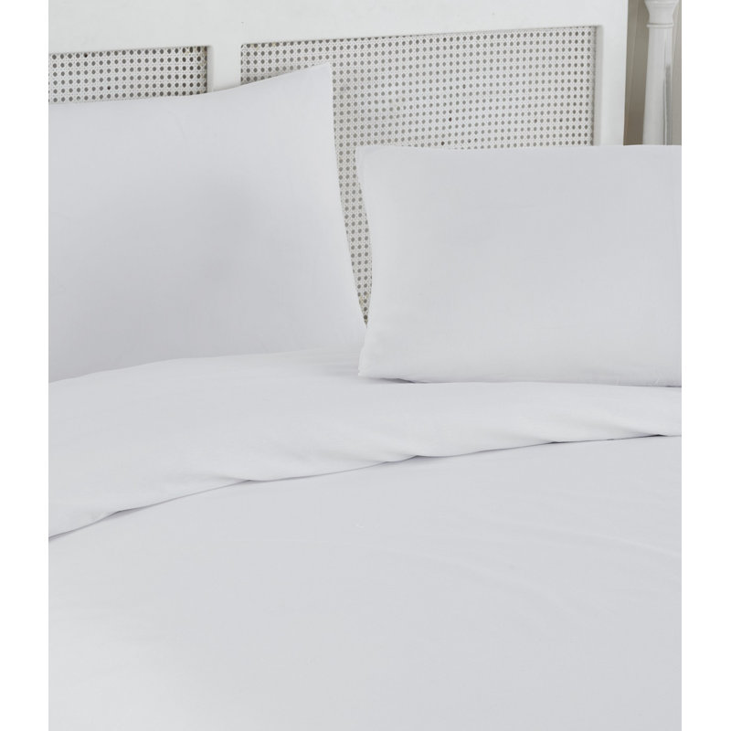 Ensemble de draps 4 pièces, Blanc, Grand lit