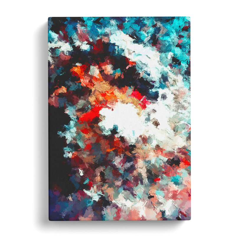 Passion of Flowers Abstract - Wall Art, 50cm H x 35cm W, Wrapped Canvas, No Matte