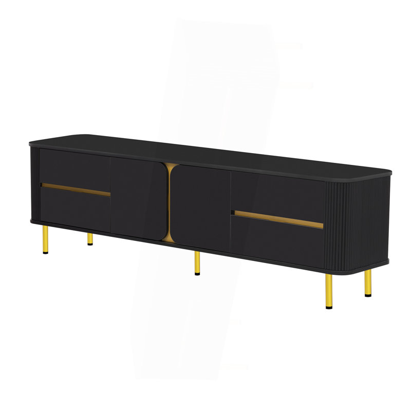 Meuble télé polyvalent pour téléviseur de 80 po ou moins, alliant style et fonctionnalité.