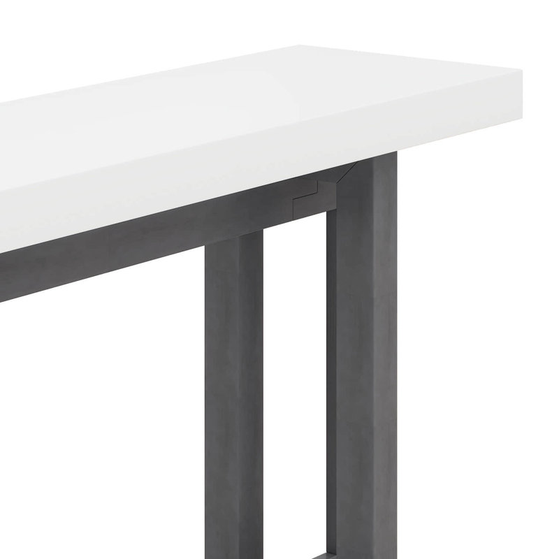 Console contemporaine avec plateau en bois, table d'entrée très longue pour hall d'entrée, couloir, salon, vestibule, couloir