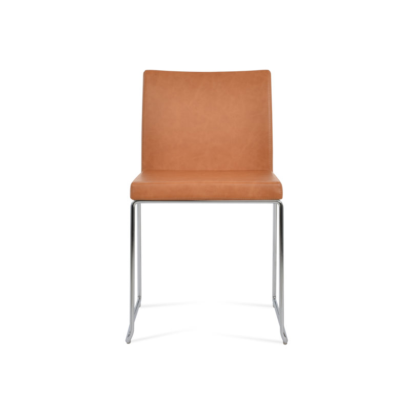 Aria Stackable Dining Chair, Wheat PPMS, Chrome