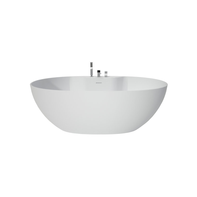 Baignoire de trempage profonde à surface solide de 63 po avec trois trous 63 po