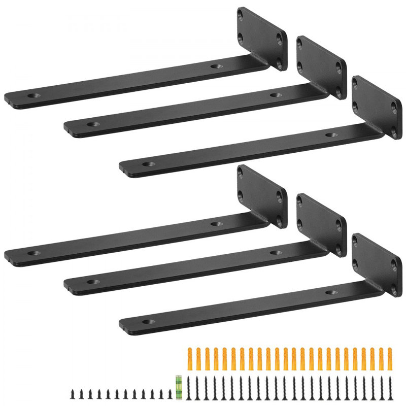 Support de tablette, 6 pièces, supports de tablette flottants robustes, supports, H 1,78 po x l 12,2 po x P 3,94 po