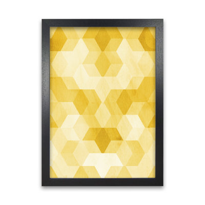 Yellow Hexagon Abstract B - Print