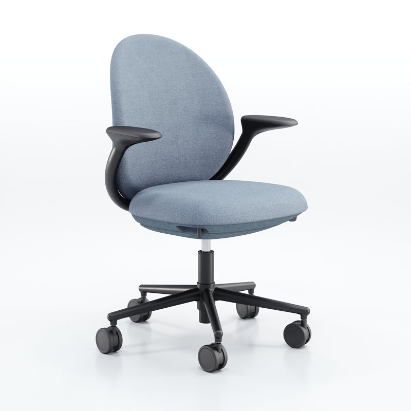 KFI Studios Jade Task Chair, Silver, Mist/Cloud