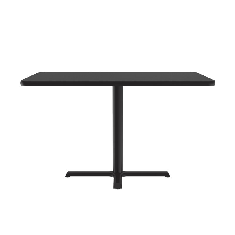 Table bistro Correll 30 x 48 Café, rectangulaire, plateau en stratifié de granit noir, base en fonte noire,  patins de nivellement