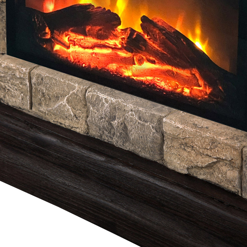 Roldao 40'' W Electric Fireplace & Mantel Package with 4777 BTU, Tan