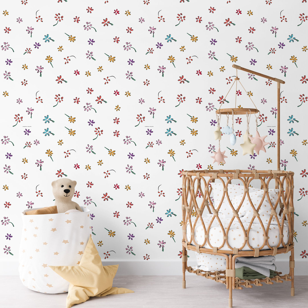 The Little Prince Wallpaper, White Scattered Flowers