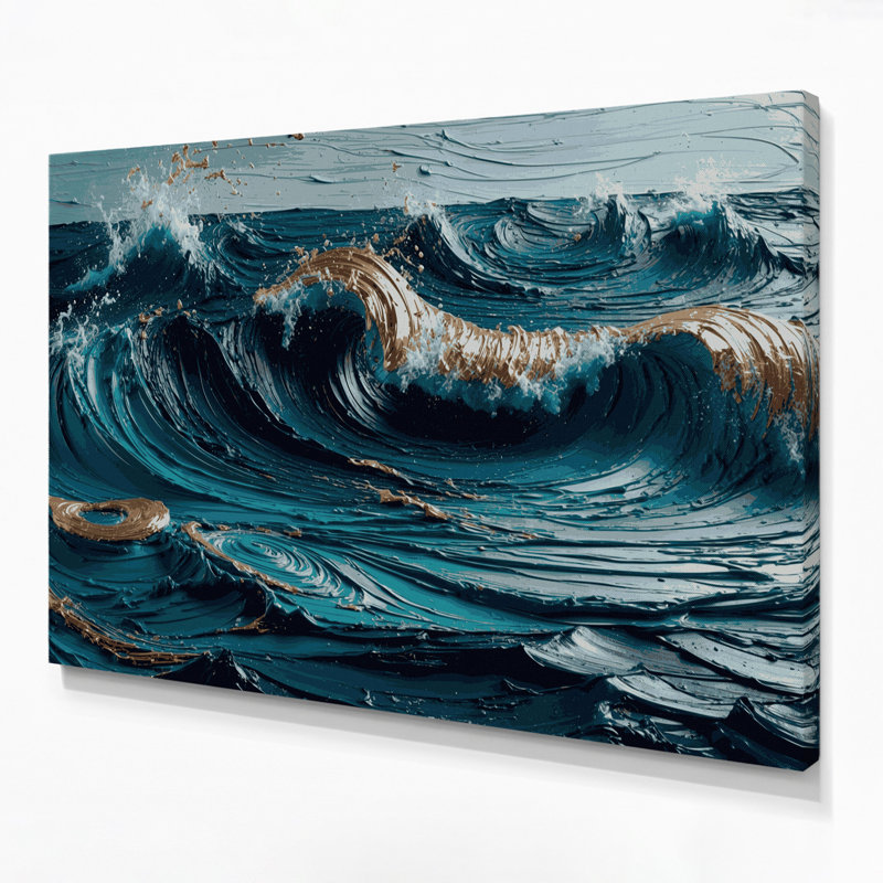 Art nautique sur toile bleu, H 8 po x l 10 po