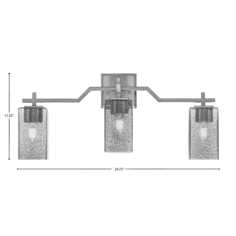 Barre d'éclairage de salle de bain 3 lumières Corbin, Nickel