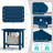 3-Piece Outdoor HDPE Adirondack Seating Set – 2 Foldable Patio Chairs With Cup Holders & 2-Tier End Table, All-Weather Poly Lumber Furniture For Porch, Backyard, Deck & Pool Area-1901479309