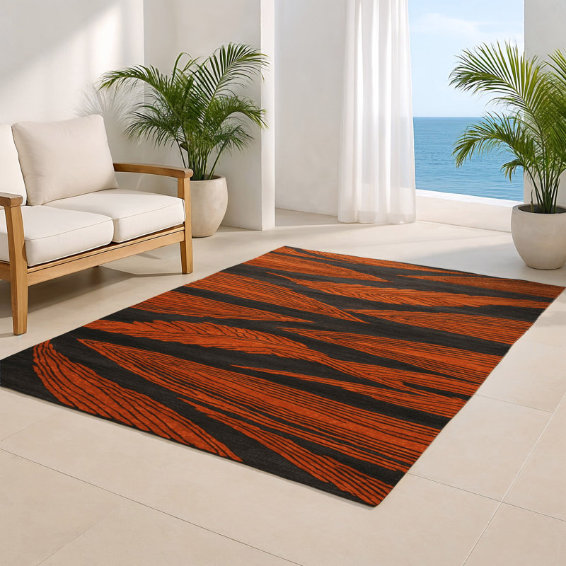 ArtDeco Brown Indoor and Outdoor Area Rug, Rectangle 2' x 3'