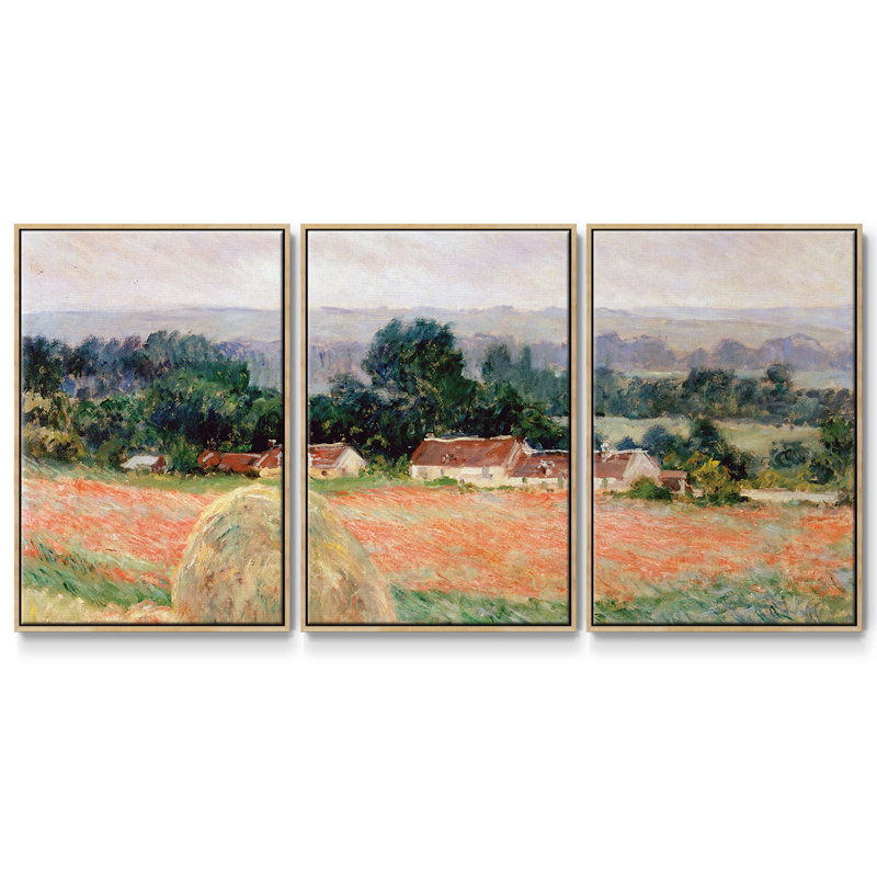 3 pièces Monet, H 36 po x l 75 po x P 2 po, Naturel