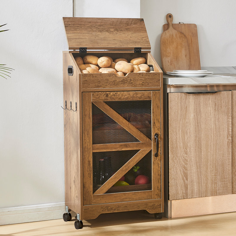Bacs de rangement mobiles pour oignons et pommes de terre, armoire de rangement à roulettes, organisateur de cuisine ventilé, chariot mobile à roulettes, panier à fruits et légumes