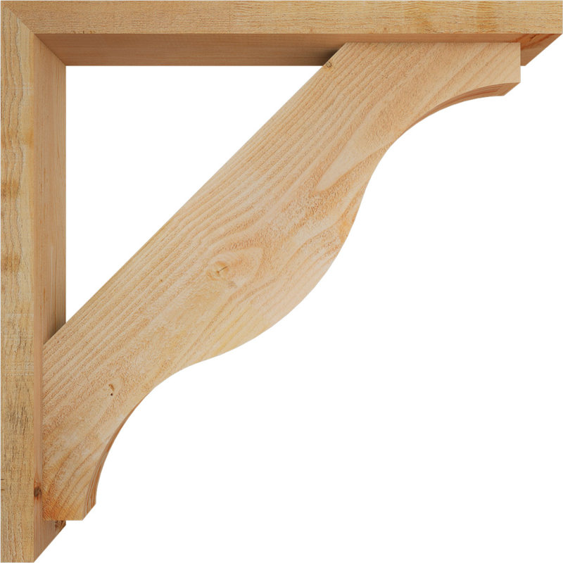 Funston Block Offset Brace Bracket, 34 x 34, 4"W Douglas Fir (Rough Sawn)