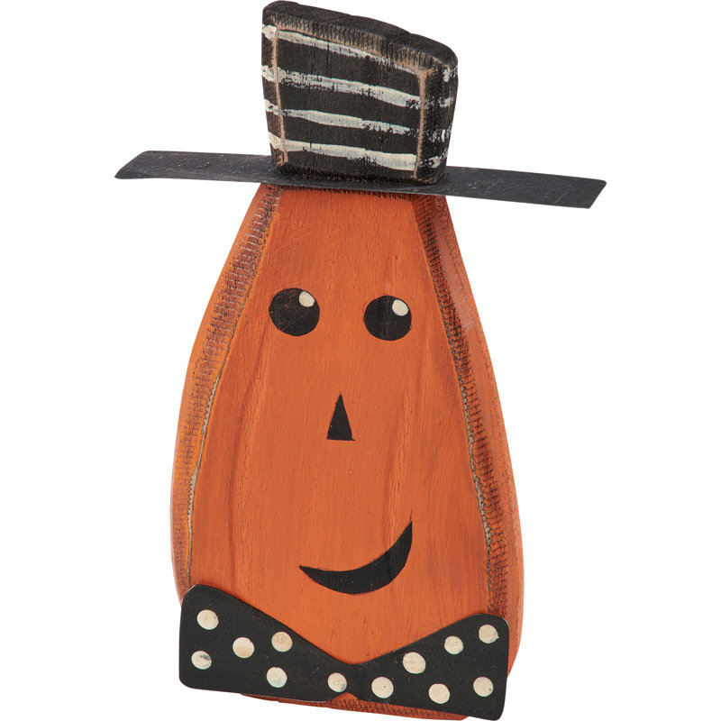  Pumpkin Head Rustic Chunky Sitter