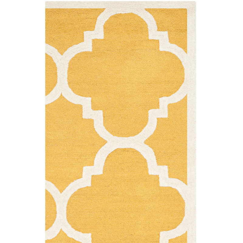 Cannen Hand Tufted Wool Geometric Rug, Rectangle 6' x 9'