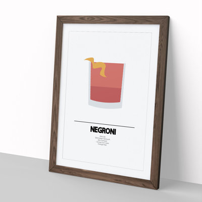 Negroni Cocktail - Picture Frame Typography on MDF