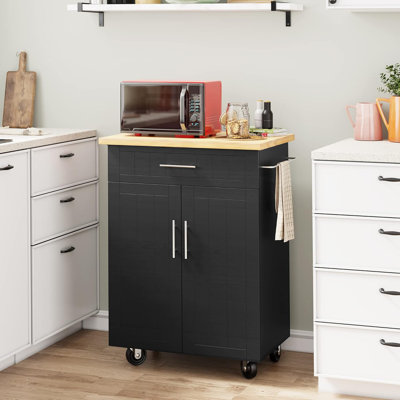 Chariot pour îlot de cuisine avec rangement, table d'appoint roulante pour îlot de cuisine sur roulettes avec grand plan de travail, armoire de rangement, porte-serviettes et tiroirs pour la cuisine, salle à manger, brun