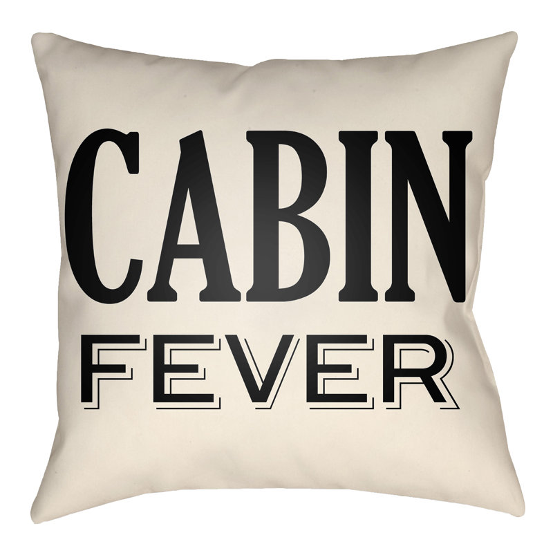 Lodge Cabin Fever Throw Pillow, 16" H x 16" W 1" D, Onyx Black/Beige