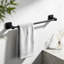 Ensemble de quincaillerie de salle de bain 8 pièces noir mat - Ensemble de porte-serviettes mural en acier inoxydable avec anneau à serviette, crochets à peignoir, porte-papier hygiénique - Accessoires de salle de bain durables et antirouille