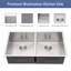 Évier de cuisine à double cuve encastrable 33 po x 19 po x 9 po (50/50) en acier inoxydable de calibre 16 avec cuve profonde de 9 po