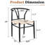 De 4 fauteuils en Y tissés en forme de Y noirs et blancs, de conception moderne en fer, confortables, convenant à différents styles de fauteuils avec sièges, salle à manger, chaises, structure, sièges confortables, multi